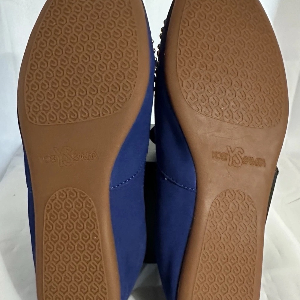 Yosi Samra Royal Blue Studded Loafers NWBAG Sz 9 leather uppers - Picture 7 of 8